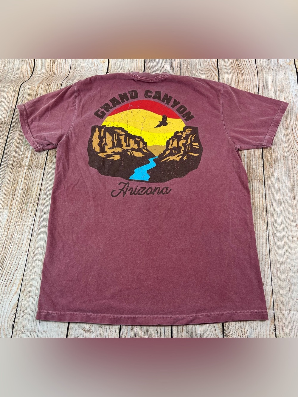 Comfort Colors Grand Canyon Arizona Graphic Red T Shirt Size Medium